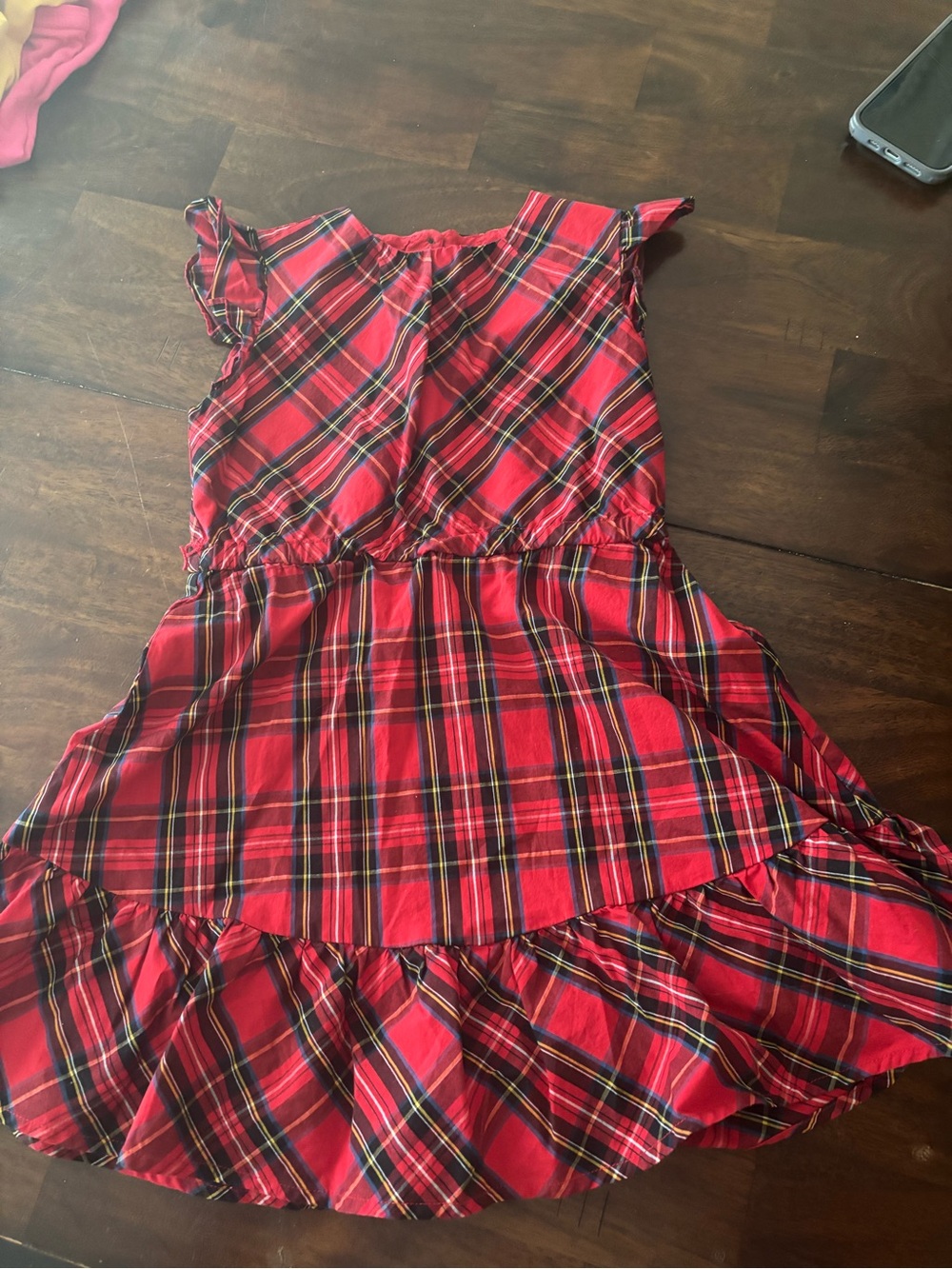 Crewcuts Red Plaid Ruffle-Hem Casual Dress